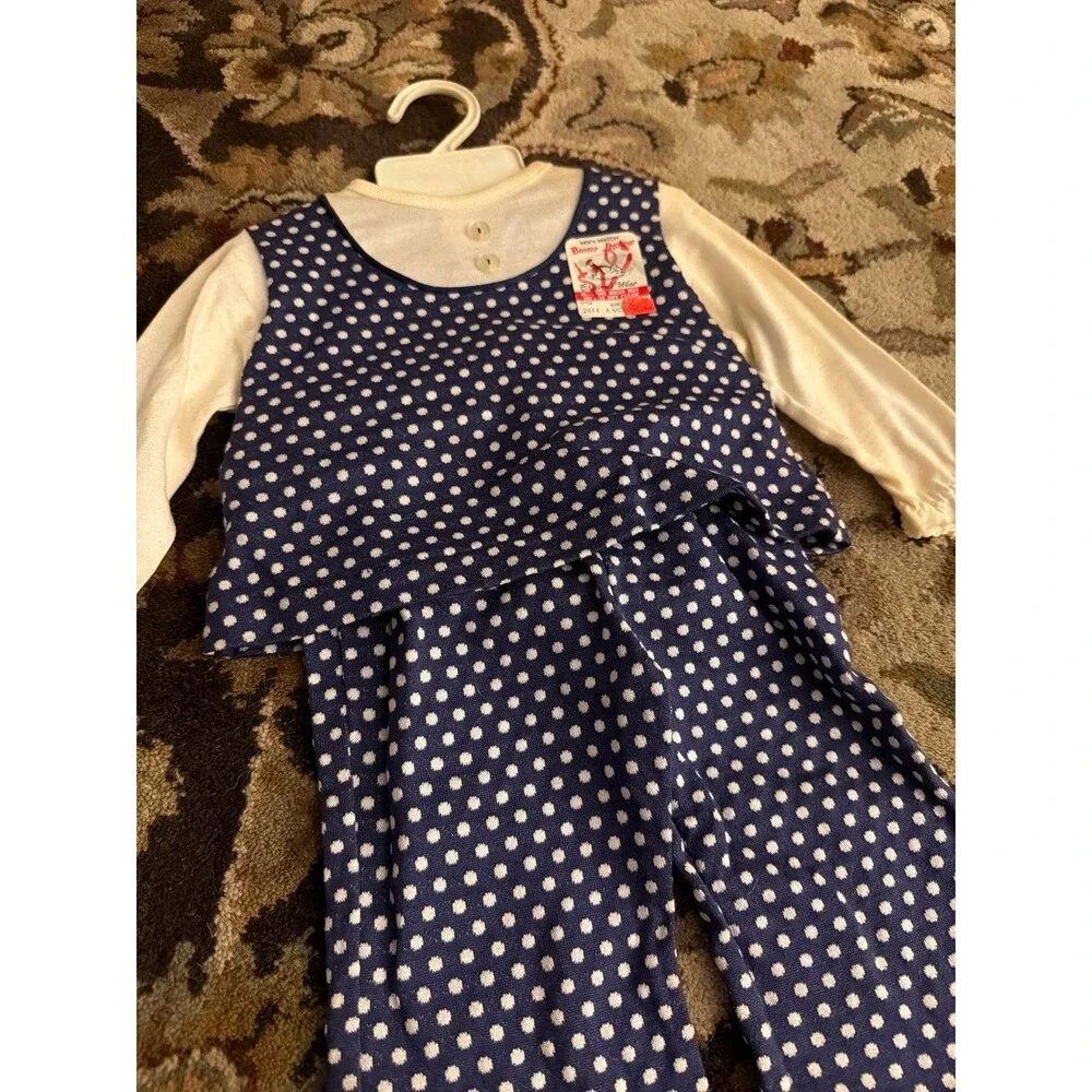 vintage buster brown 6-9 months polka dot flare bottoms nwt